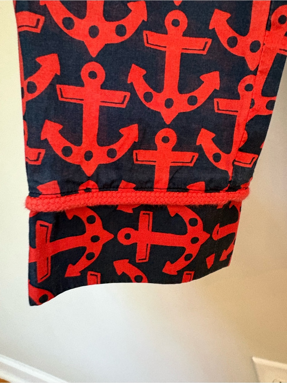 Vineyard Vines Anchor Print Tunic Top Navy Red Long Sleeve V-Neck Size M EUC - Picture 6 of 7